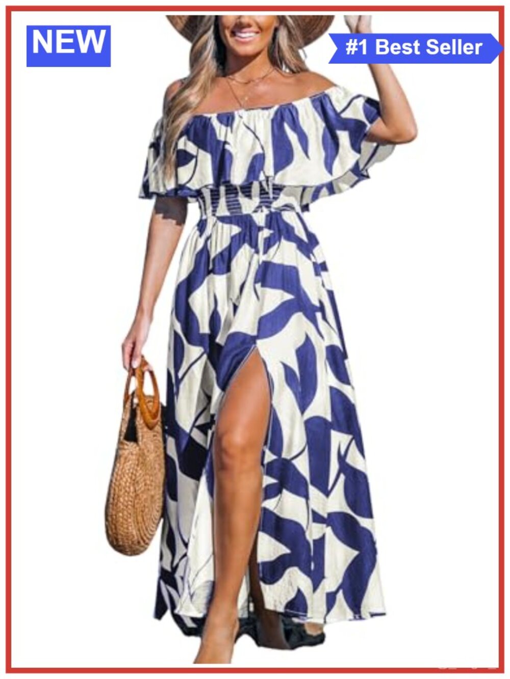 Ruffle Off Shoulder Maxi Dress Short Sleeve Backless Beach Side Slit